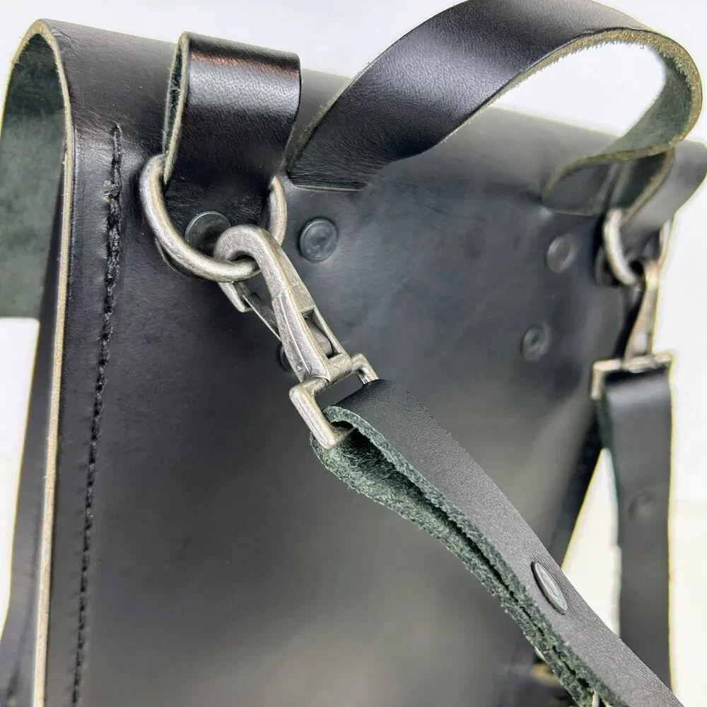 Mifland Bedford Bag USA Made Full Leather Backpack Black Rucksack Adjustable Med